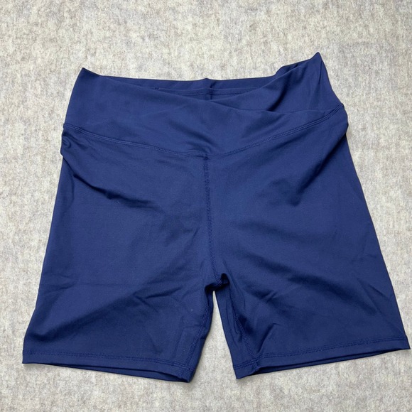 Pants - Womens Activewear Bike Shorts L/XL‎ High Waist Athletic Yoga NWOT Navy Blue